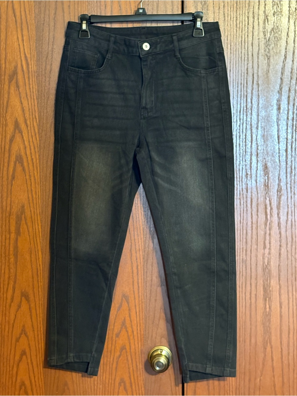 Slim Straight Black Jeans - Stretch Comfort M Petite